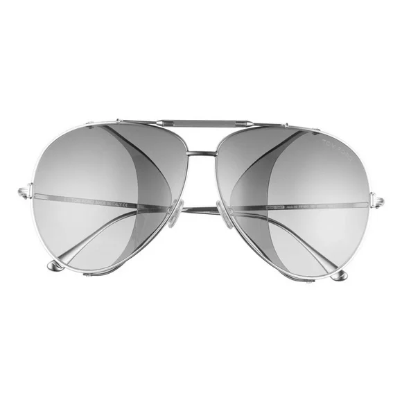 Tom Ford Silver Aviator Sunglasses display picture 1